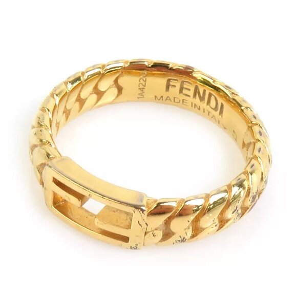 Auth FENDI Ring Gold Metal - Picture 11 of 15